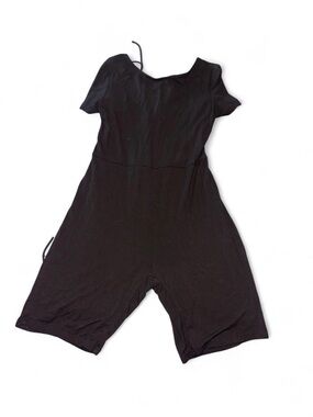 SHEIN Black Short-Sleeve Romper Jumpsuit